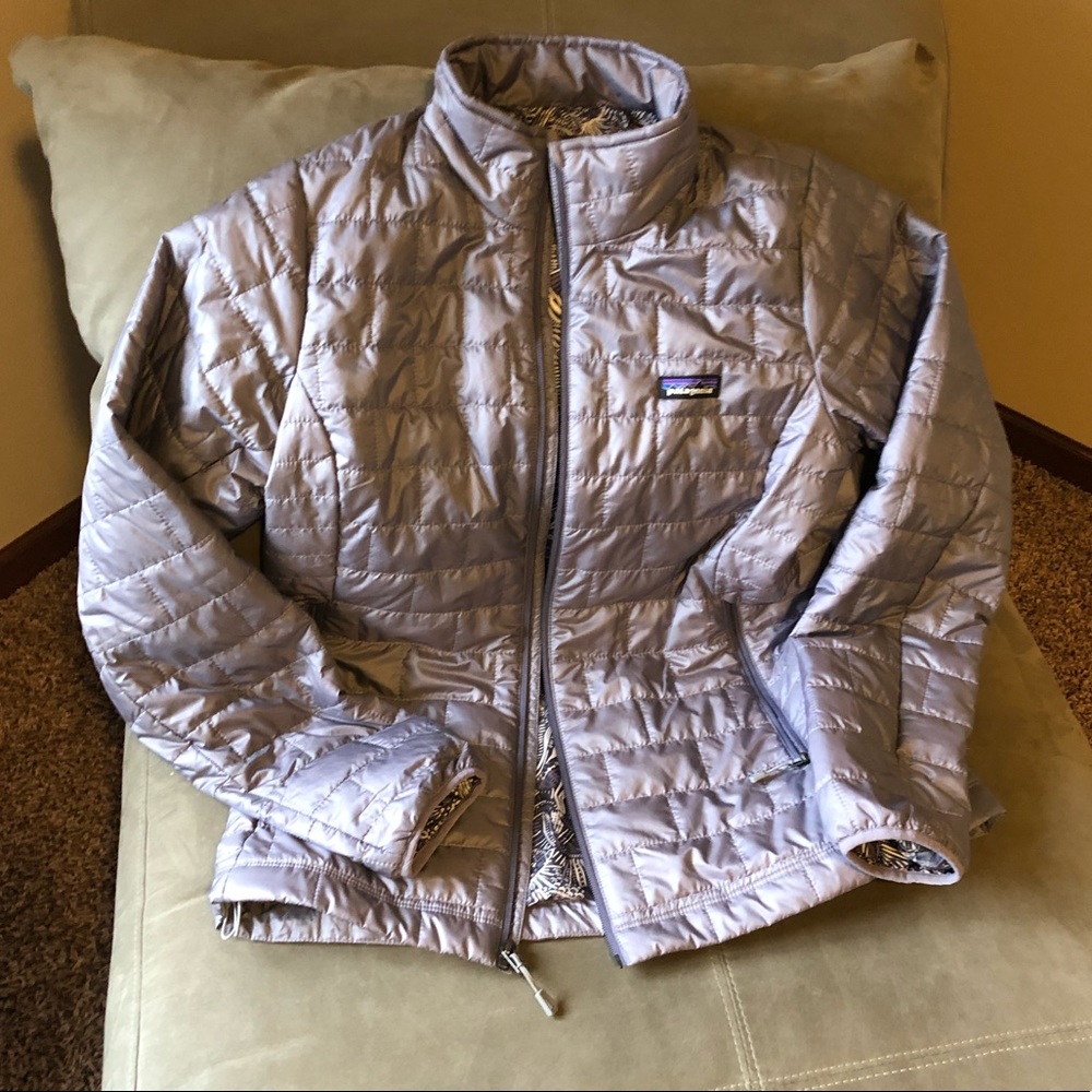 Patagonia silver lilac nano puff thin puffer SZ L